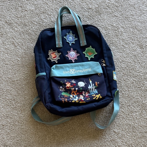 Disney Navy Backpack with Light Blue Straps - Picture 1 of 11